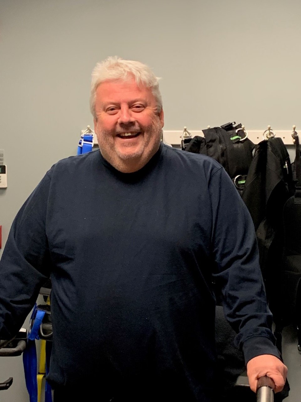 Push to Walk client Gene smiles for the camera