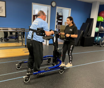 Push to Walk Client Walks with Trainer